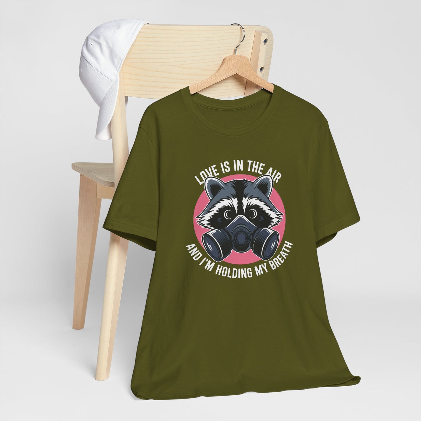 Raccoon Love Is In The Air Anti-Valentine Short Sleeve Tee Shirt