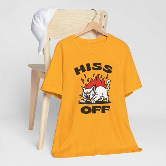 Hiss Off Retro Style Rebel Cat Tee Shirt