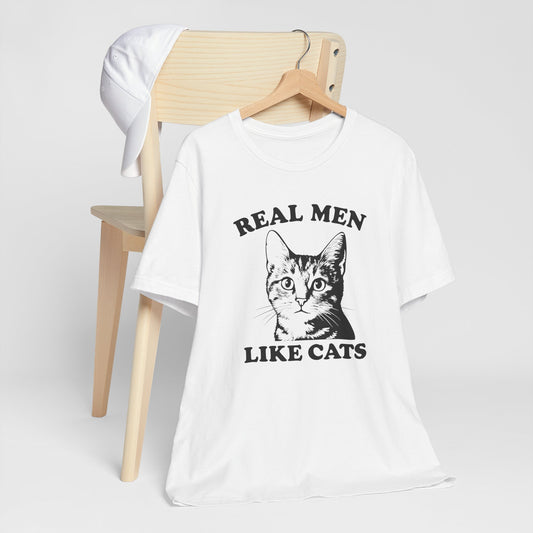 Real Men Like Cats Short Sleeve Tee Shirt