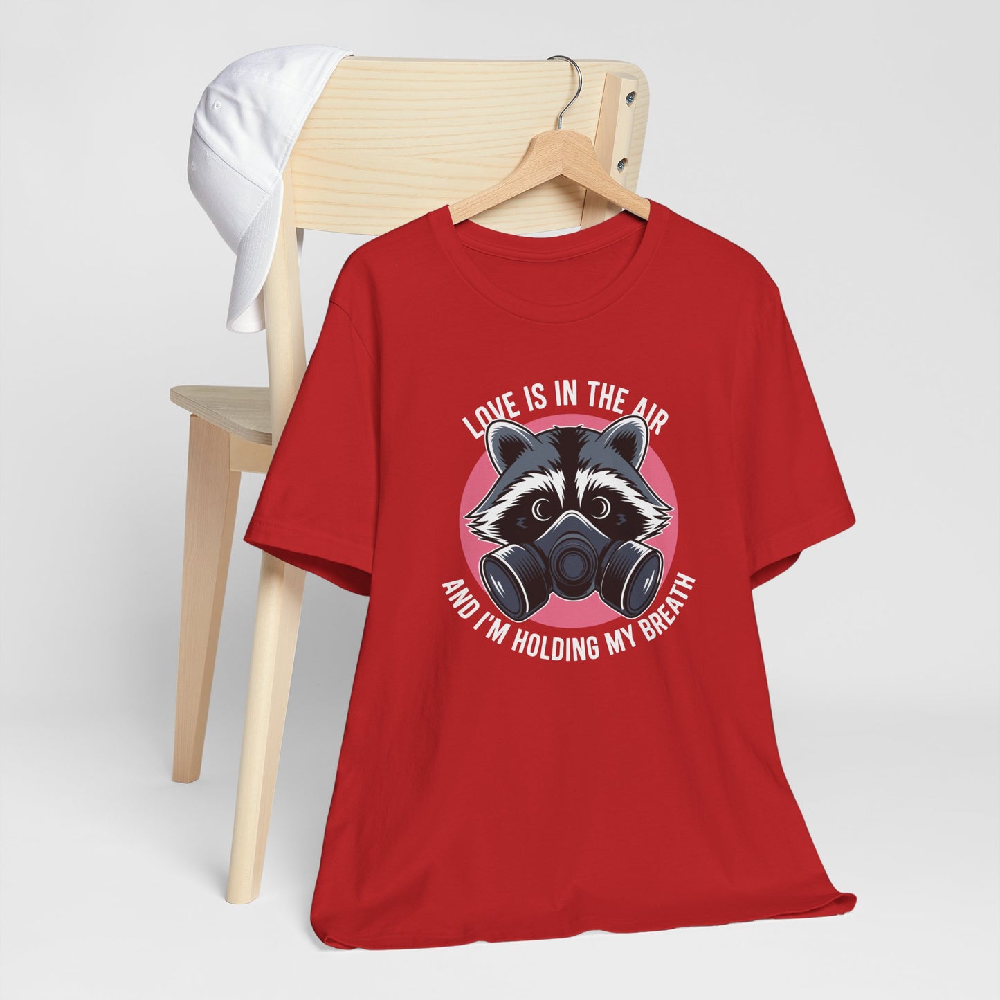 Raccoon Love Is In The Air Anti-Valentine Short Sleeve Tee Shirt