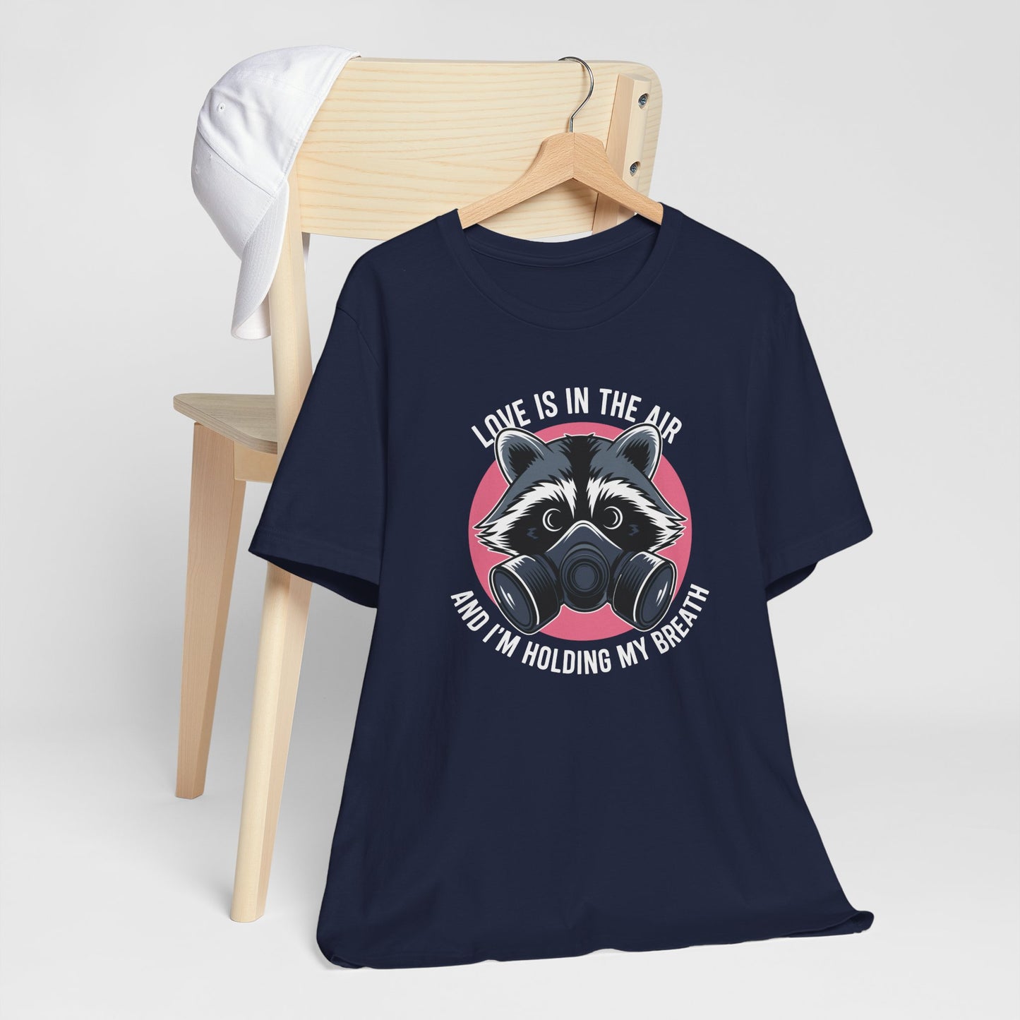 Raccoon Love Is In The Air Anti-Valentine Short Sleeve Tee Shirt