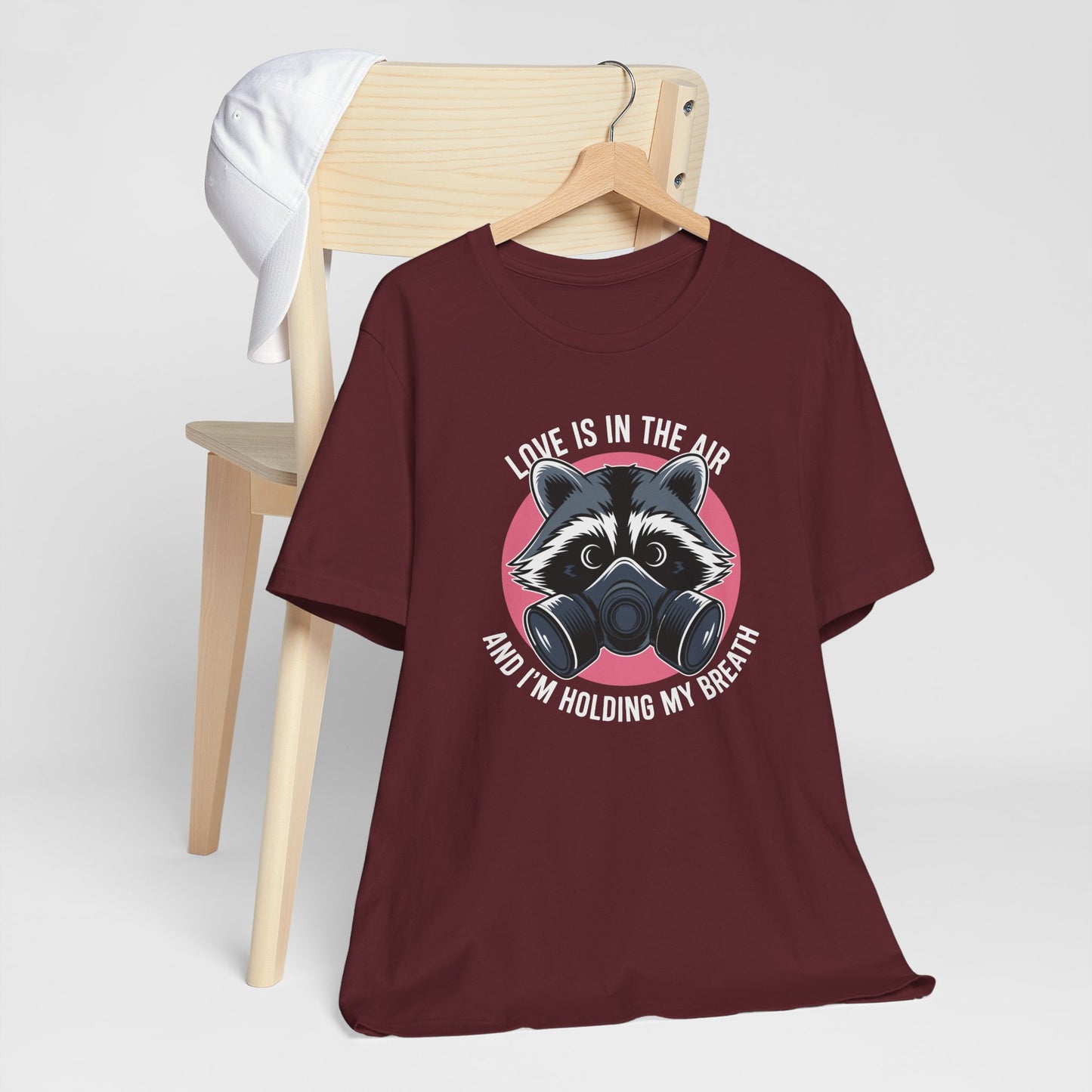 Raccoon Love Is In The Air Anti-Valentine Short Sleeve Tee Shirt