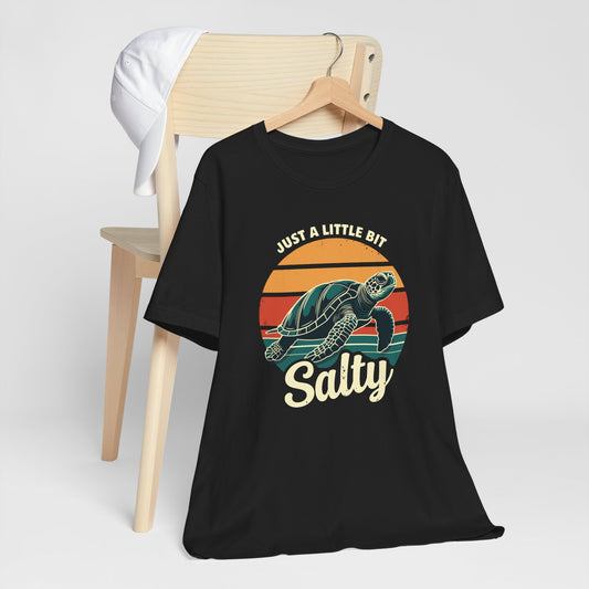 Salty Sea Turtle Sunset Retro Beach Tee Shirt