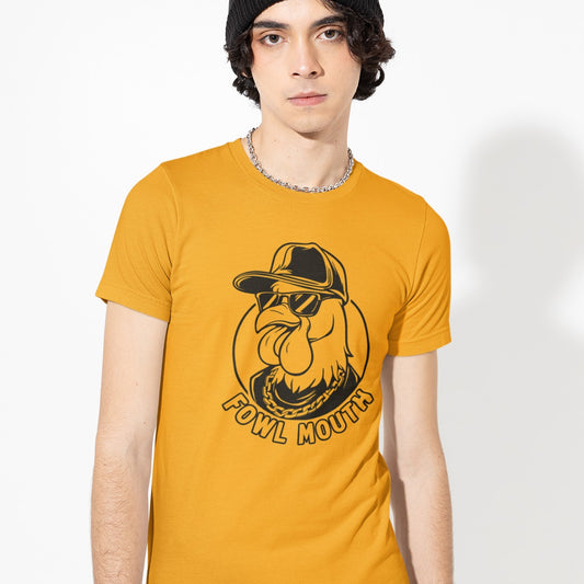 Fowl Mouth T‑Shirt — Funny Chicken Graphic Tee with Sunglasses & Cap