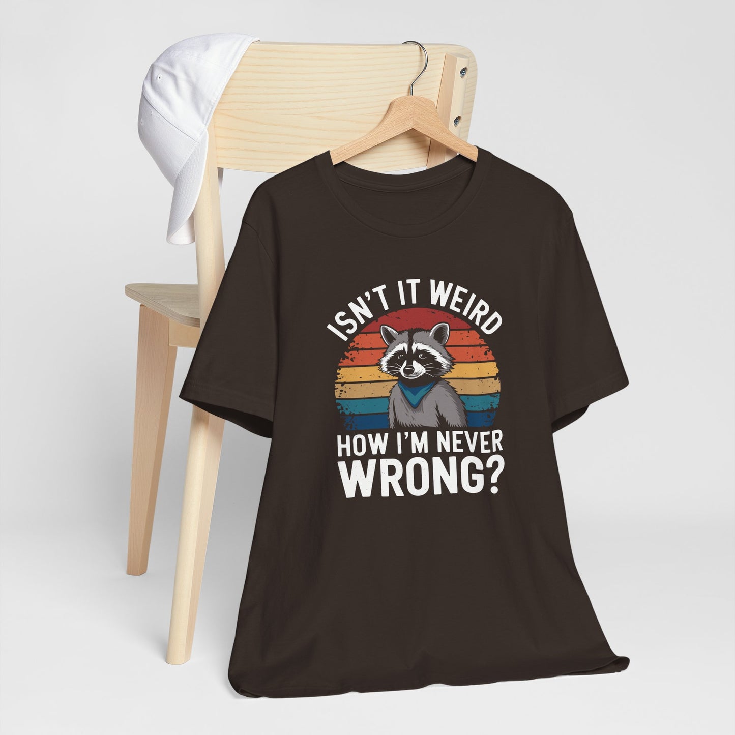 Funny Raccoon With An Attitude Retro Sunset Short Sleeve Tee Shirt