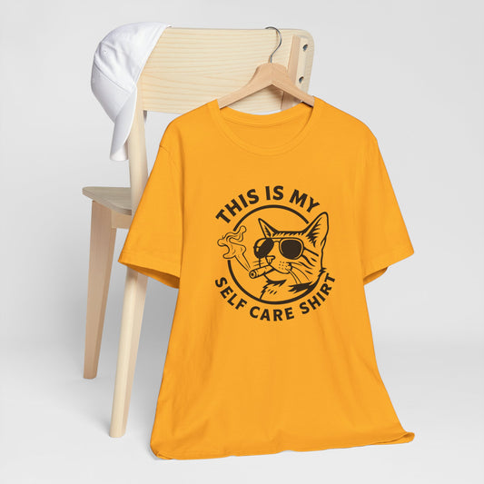 "This Is My Self Care Shirt" Cat Graphic Tee