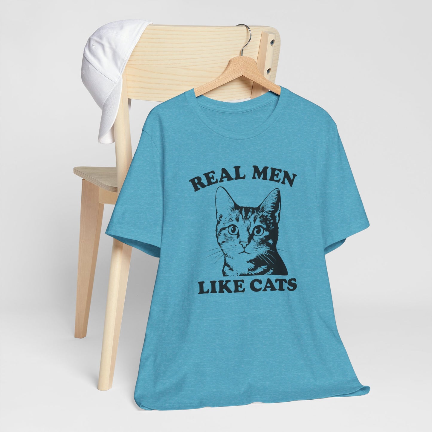 Real Men Like Cats Short Sleeve Tee Shirt