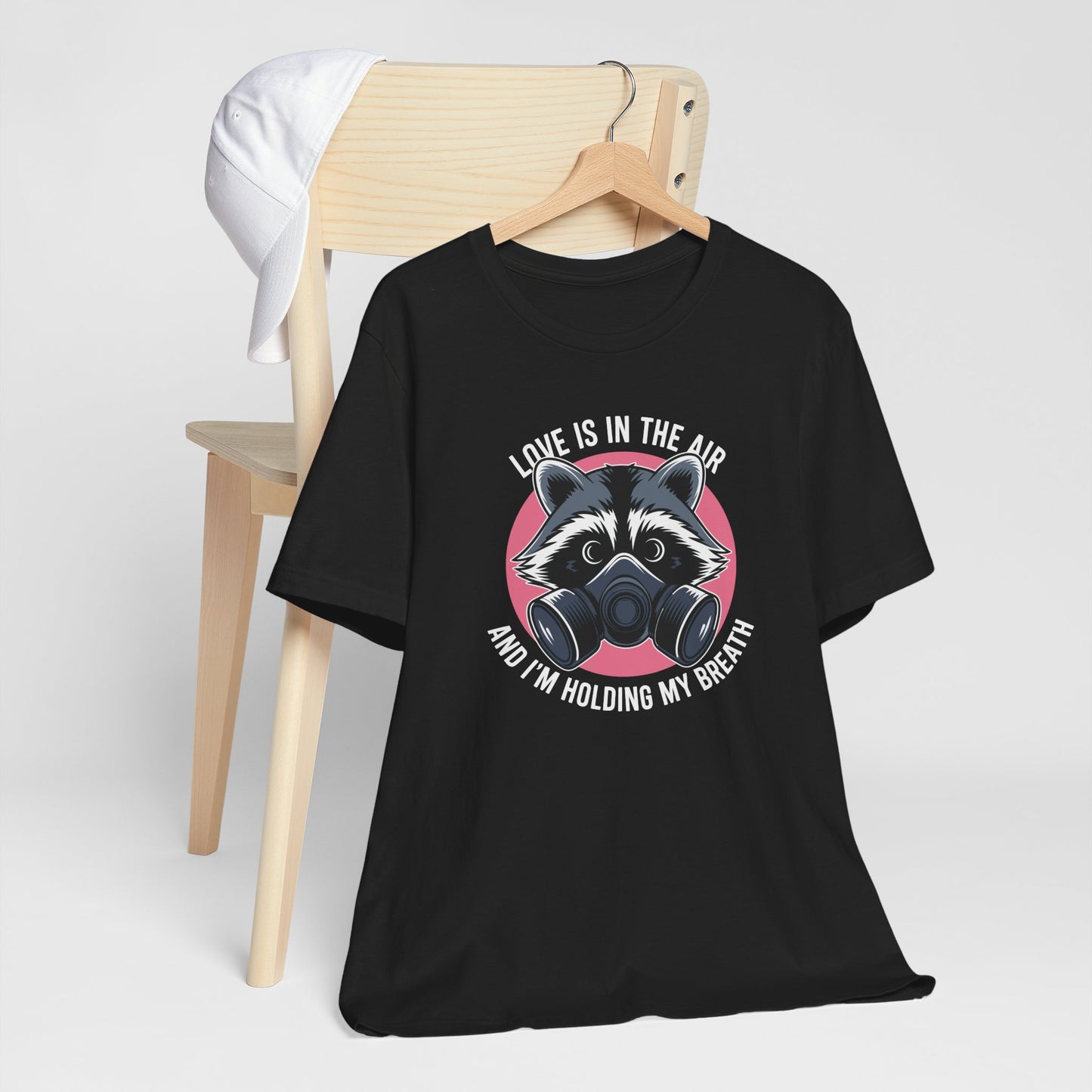 Anti-Valentine Love Is In The Air Raccoon Tee