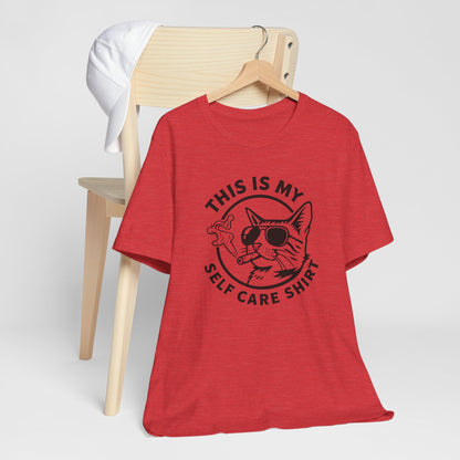 "This Is My Self Care Shirt" Cat Graphic Tee