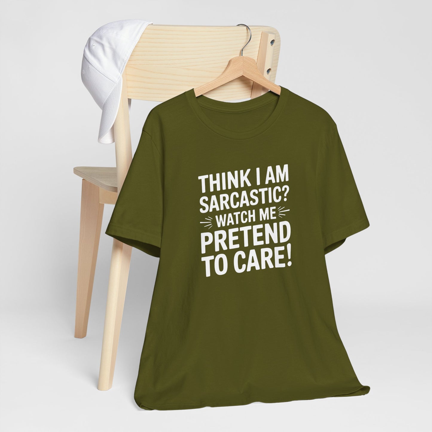Sarcastic Watch Me Pretend To Care Typography Tee Shirt