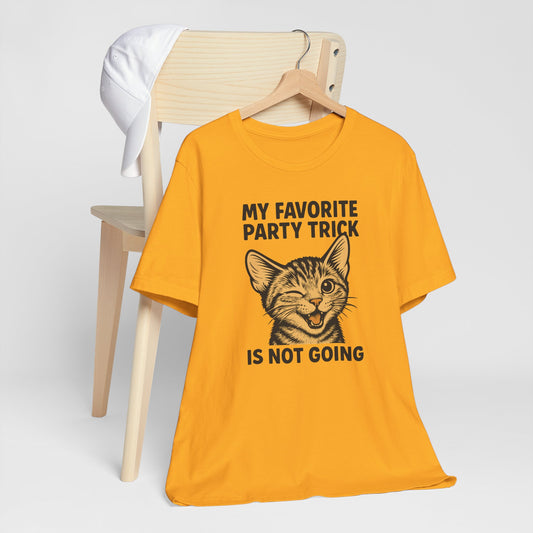 Cute Winking Cat Party Trick Short Sleeve Tee Shirt