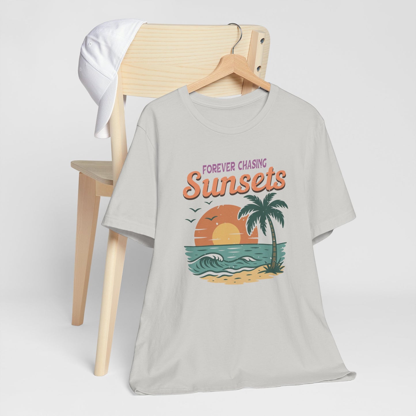 Forever Chasing Sunsets Retro Palm Tee Shirt