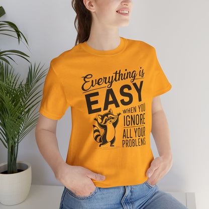 Procrastinating Sarcastic Raccoon Graphic Tee Shirt