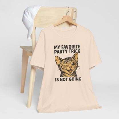 Cute Winking Cat Party Trick Short Sleeve Tee Shirt