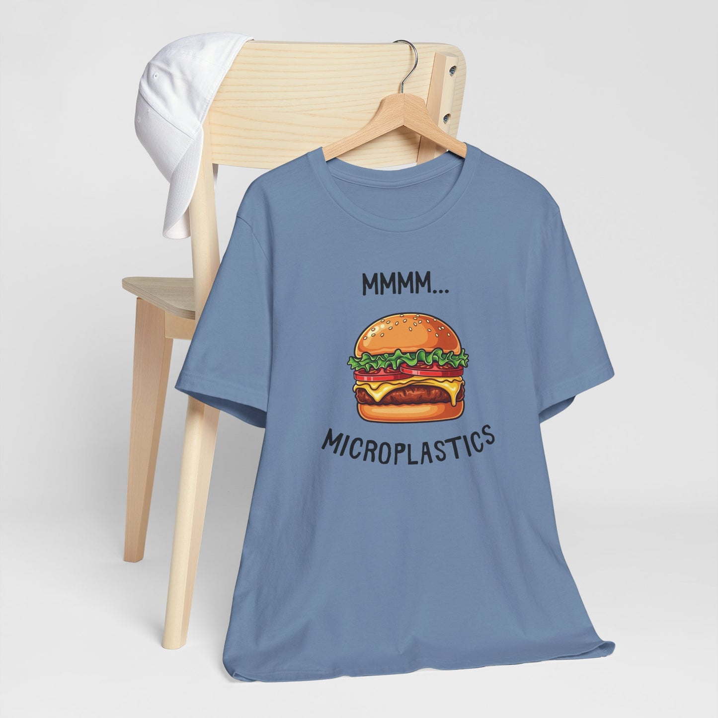 Fake Food Microplastics Cheese Burger - Eco Awareness Tee