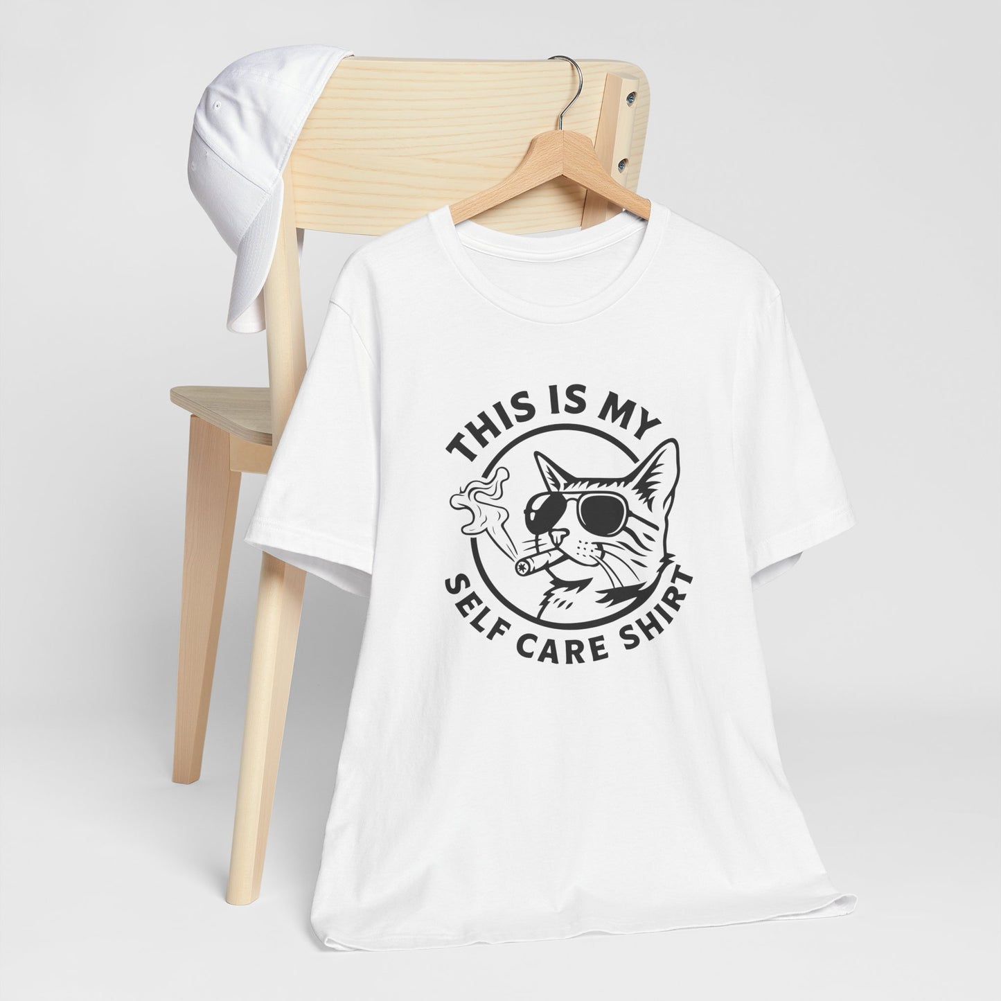 "This Is My Self Care Shirt" Cat Graphic Tee