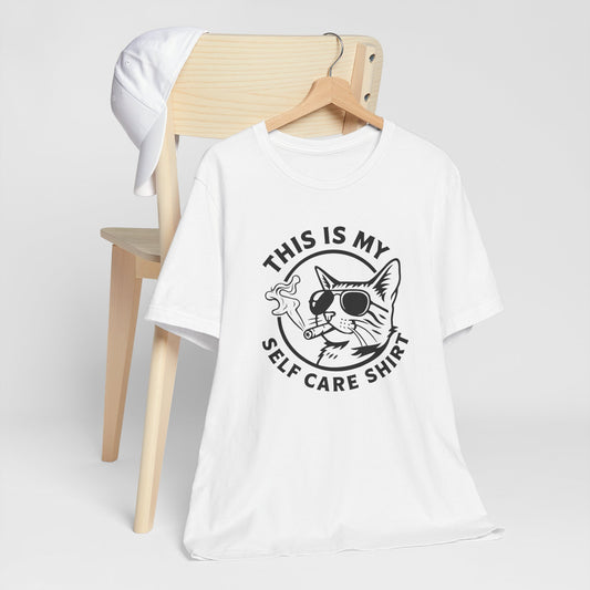"This Is My Self Care Shirt" Cat Graphic Tee