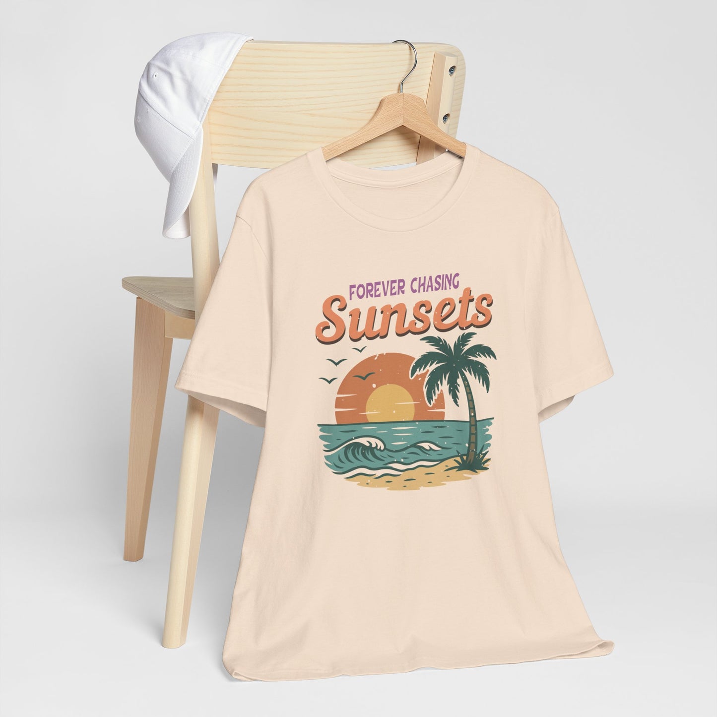 Forever Chasing Sunsets Retro Palm Tee Shirt