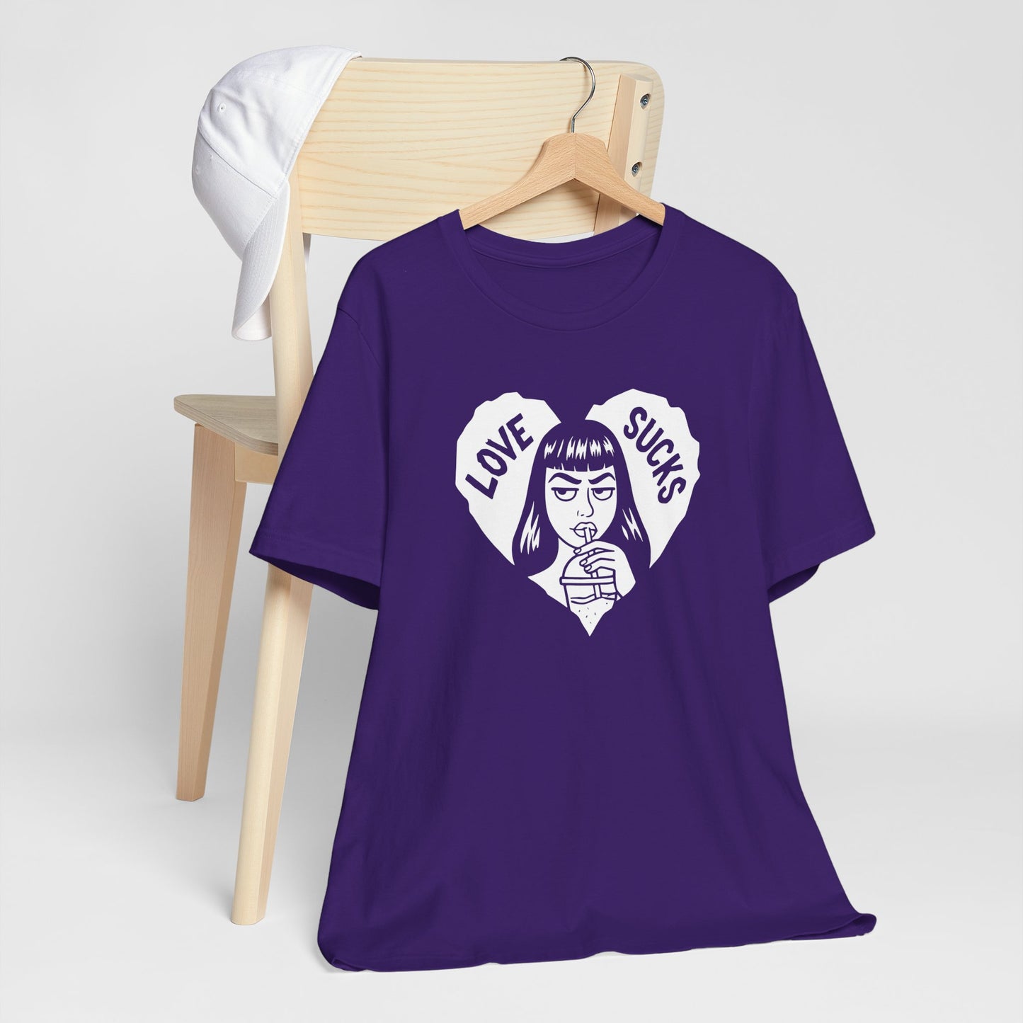 Love Sucks Anti-Valentine Goth Heart Illustration T-Shirt