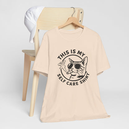 "This Is My Self Care Shirt" Cat Graphic Tee