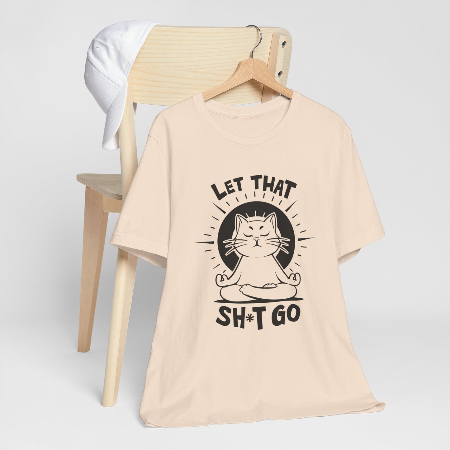 Let That Sh*t Go Funny Cat Yoga Meditation Tee