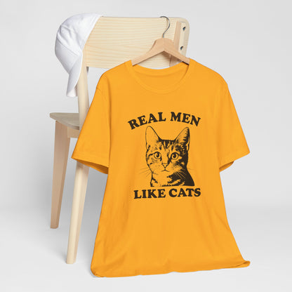 Real Men Like Cats Short Sleeve Tee Shirt