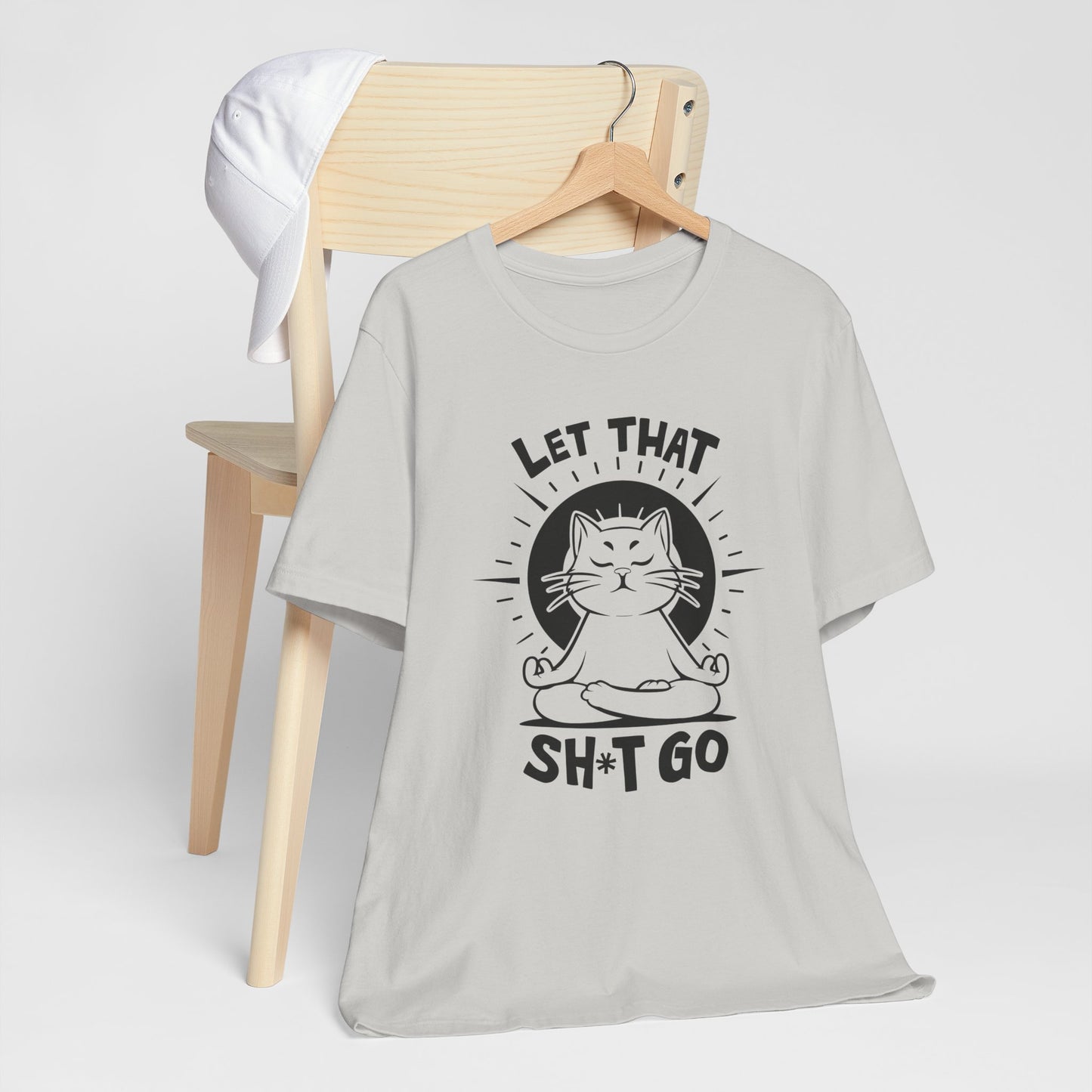 Let That Sh*t Go Meditation Cat Tee Shirt
