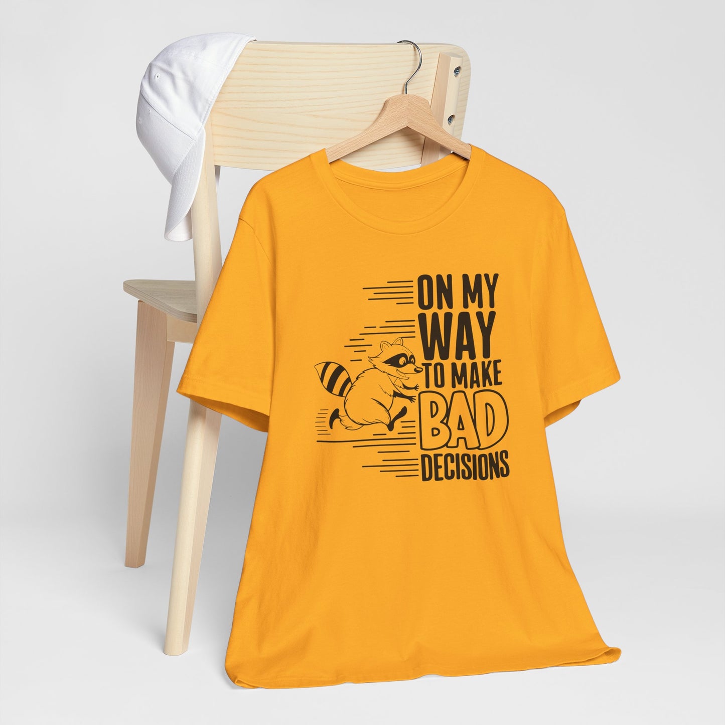Silly Raccoon Making Bad Decisions - Graphic Tee Shirt