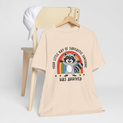 Sarcastic Ray Of Sunshine Raccoon Short Sleeve Tee Shirt