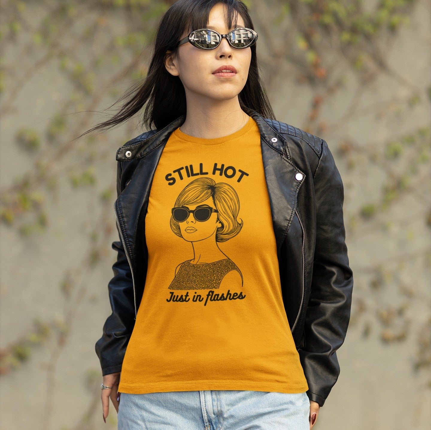 Menopause Humor - Still Hot Just in Flashes Vintage Graphic T-Shirt