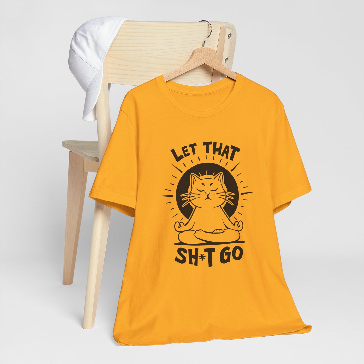 Let That Sh*t Go Funny Cat Yoga Meditation Tee