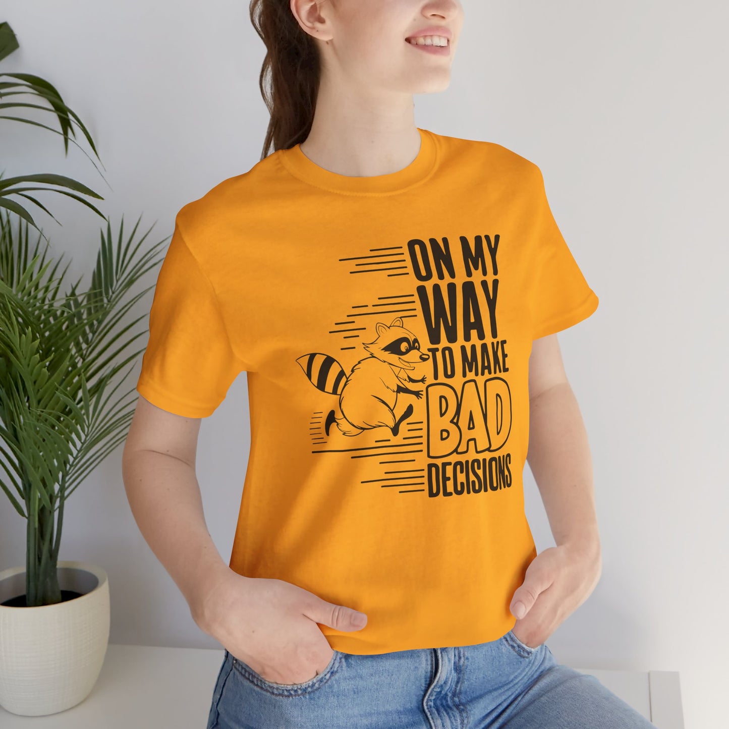 Silly Raccoon Making Bad Decisions - Graphic Tee Shirt