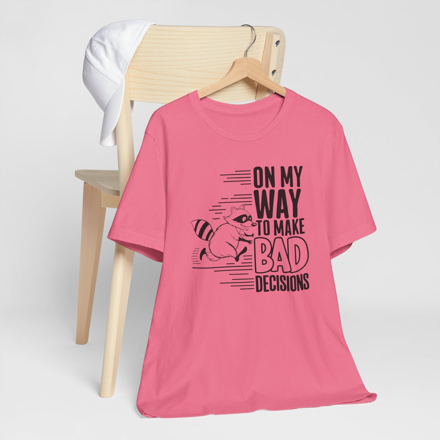 Silly Raccoon Making Bad Decisions - Graphic Tee Shirt