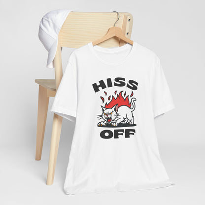 Hiss Off Angry Retro Cat Tee Shirt