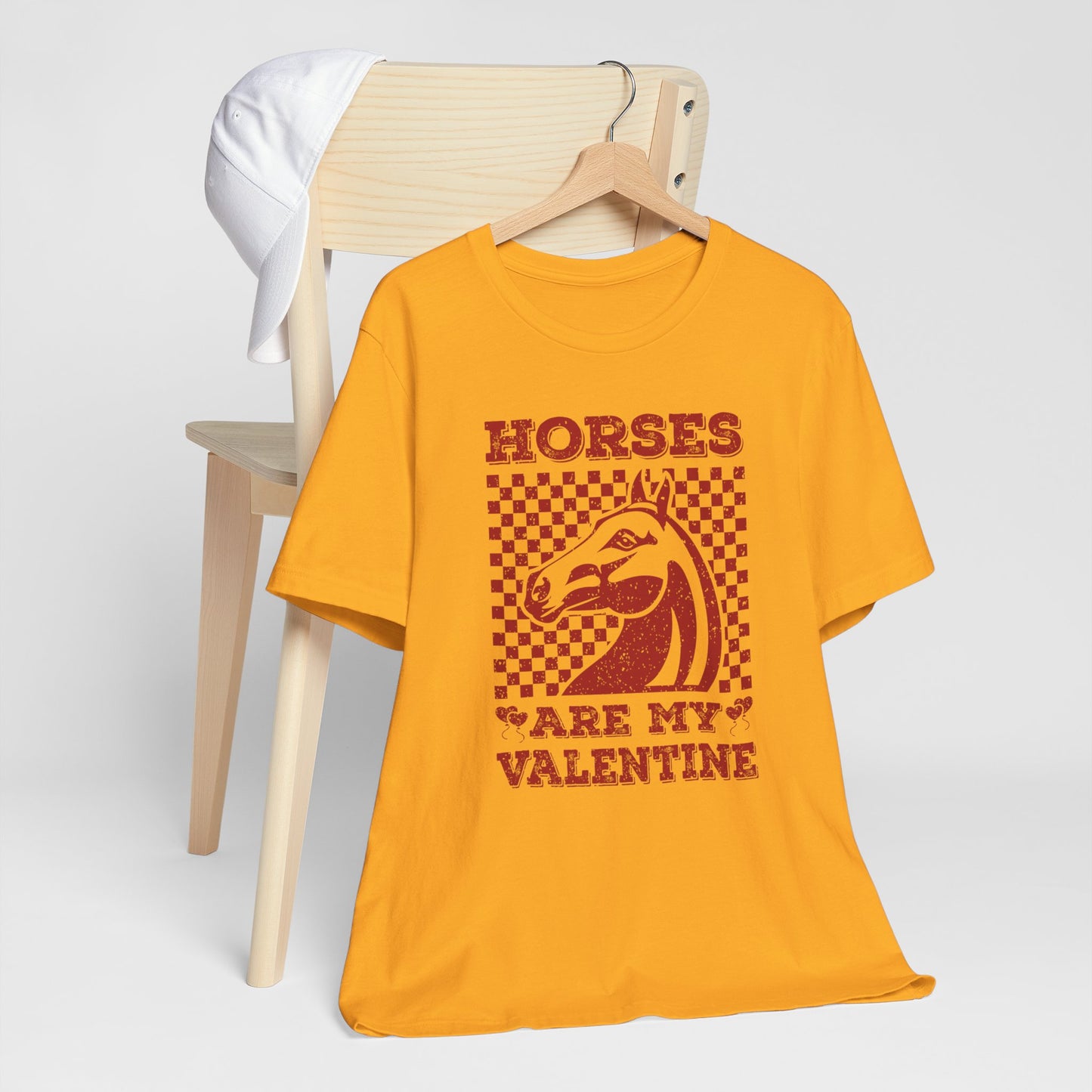 Horses Are My Valentine - Vintage Equestrian Valentine Tee