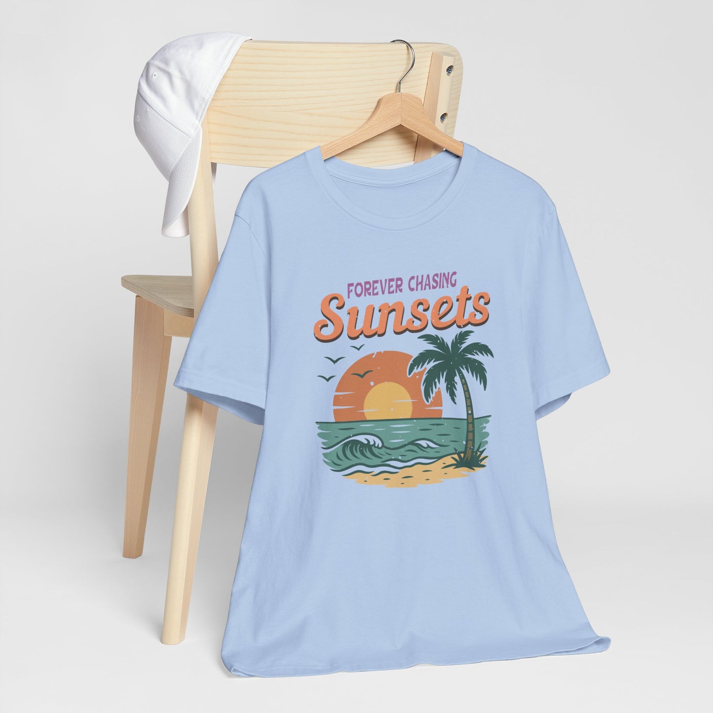Forever Chasing Sunsets Retro Palm Tee Shirt