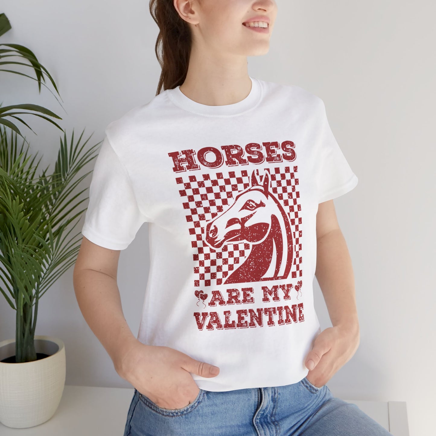 Horses Are My Valentine - Vintage Equestrian Valentine Tee
