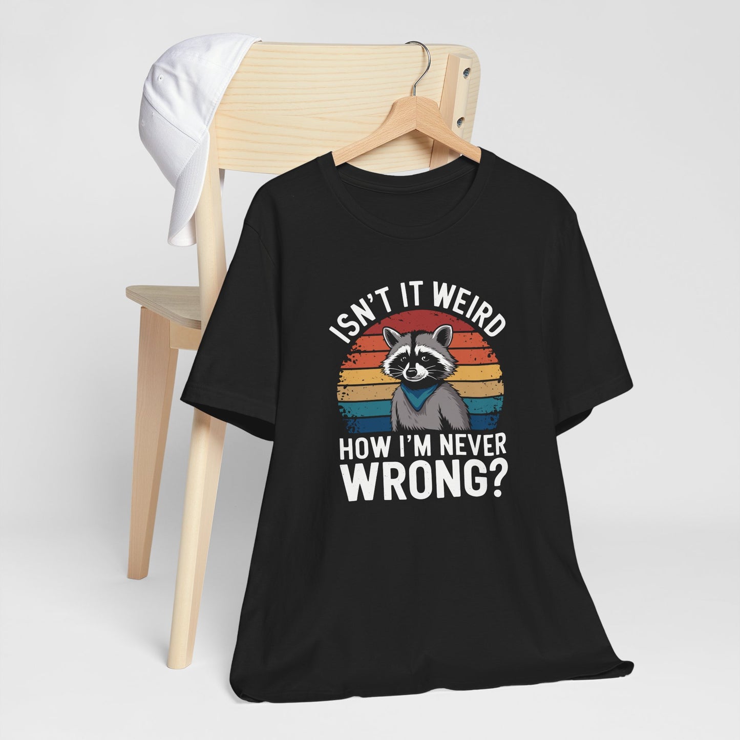 Funny Raccoon With An Attitude Retro Sunset Short Sleeve Tee Shirt