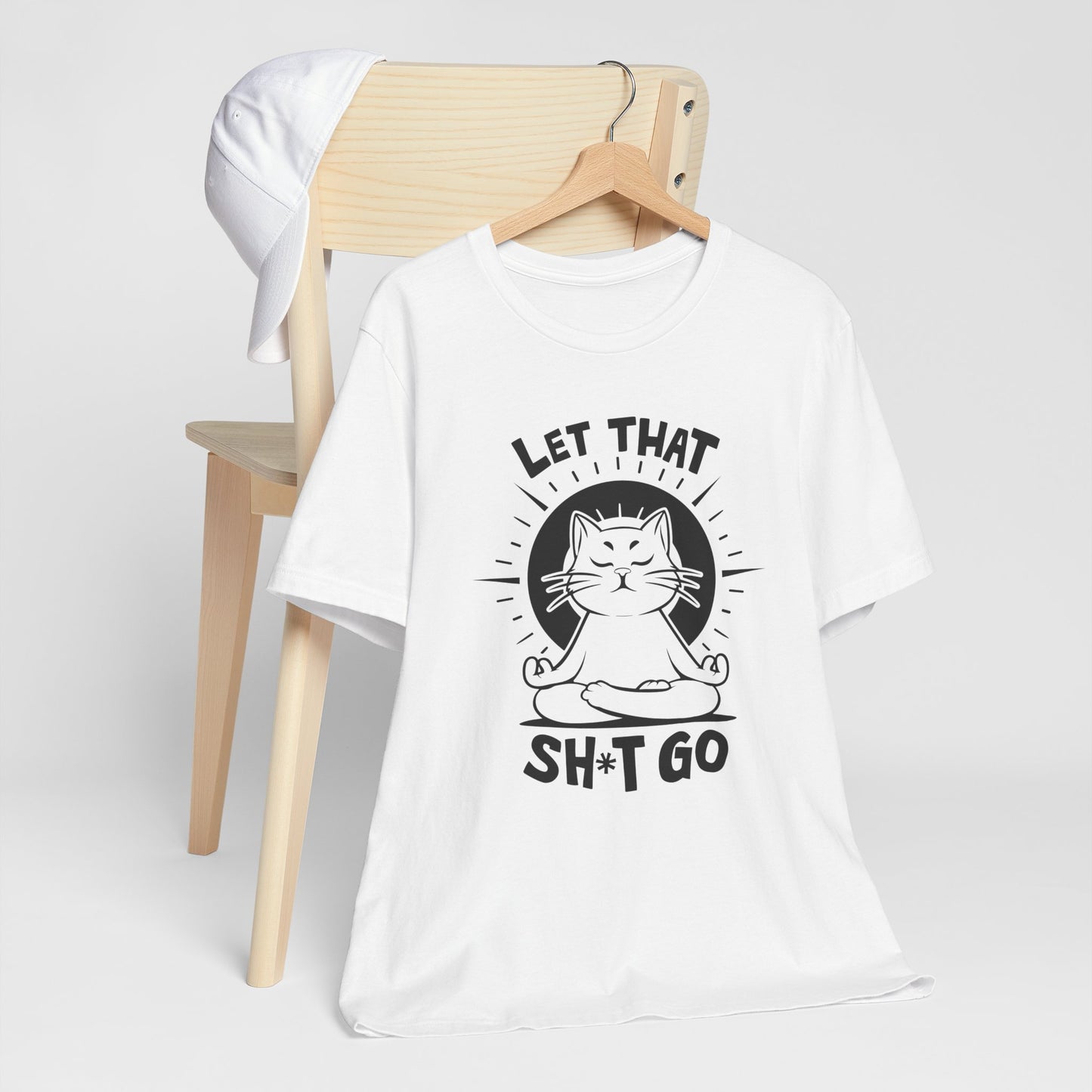 Let That Sh*t Go Meditation Cat Tee Shirt