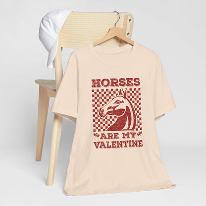 Horses Are My Valentine - Vintage Equestrian Valentine Tee