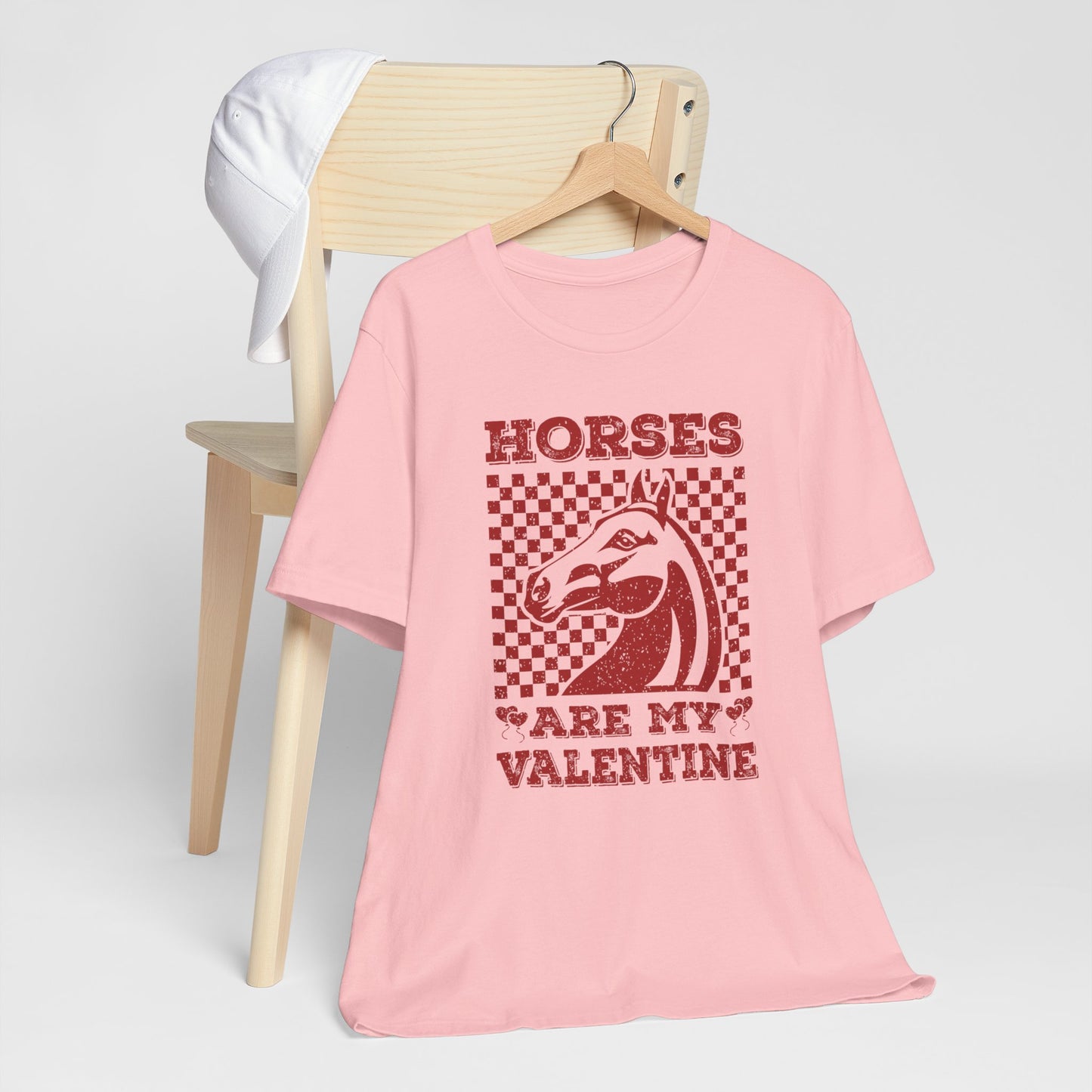 Horses Are My Valentine - Vintage Equestrian Valentine Tee