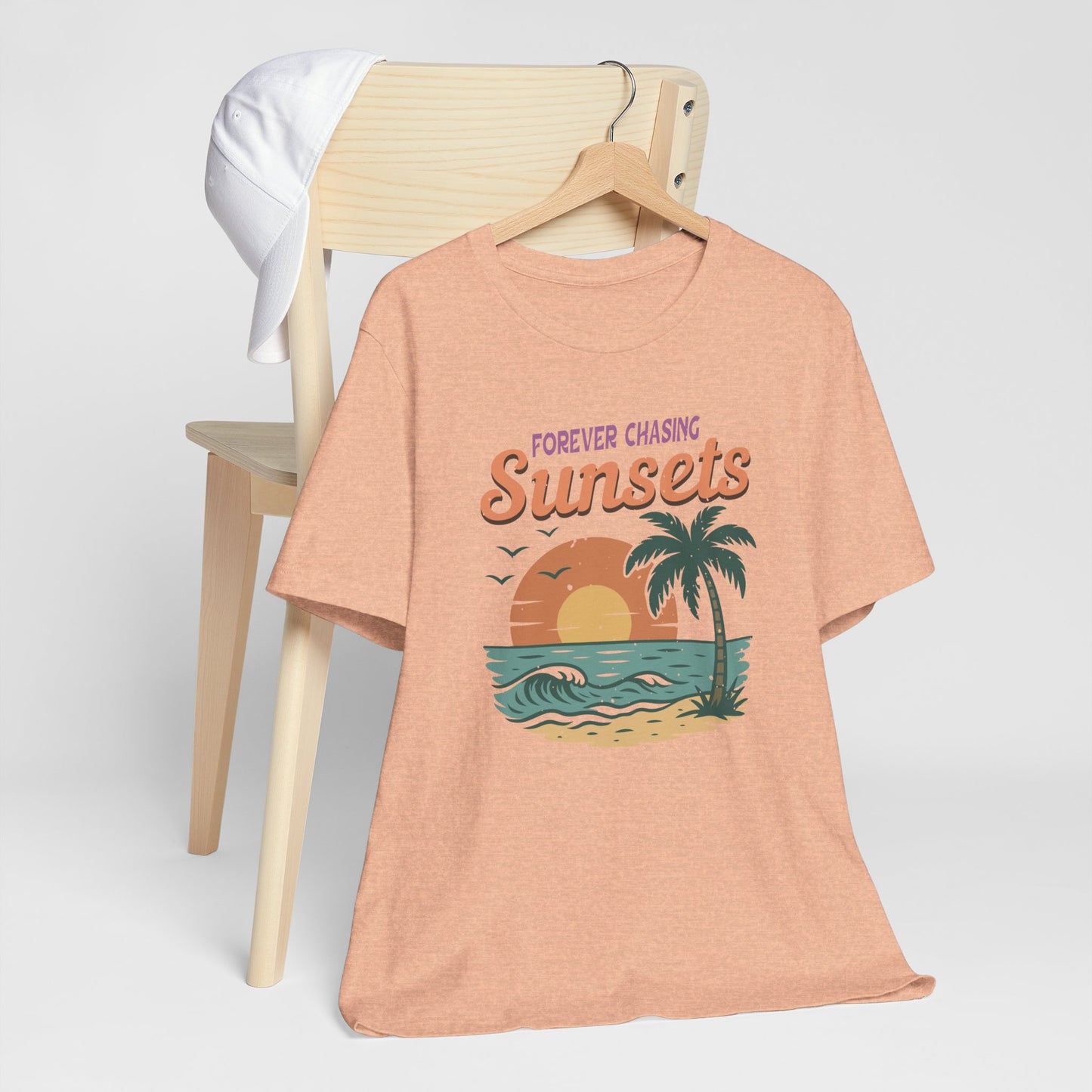 Forever Chasing Sunsets Retro Palm Tee Shirt