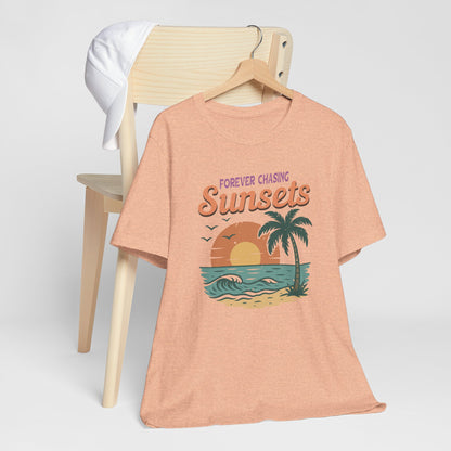 Forever Chasing Sunsets Retro Palm Tee Shirt