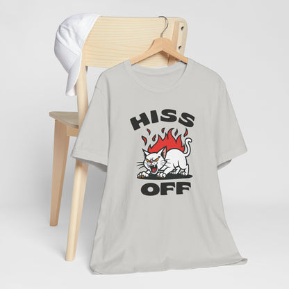 Hiss Off Angry Retro Cat Tee Shirt