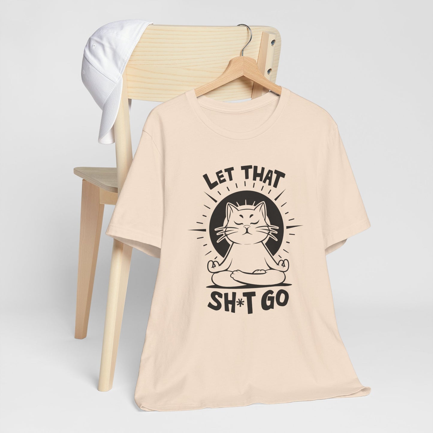 Let That Sh*t Go Meditation Cat Tee Shirt