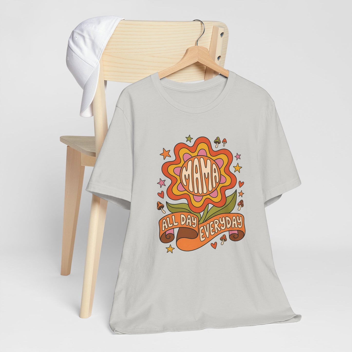 Mama All Day Everyday Retro Floral Tee Shirt