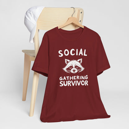 Introvert Raccoon Social Gathering Survivor Tee Shirt