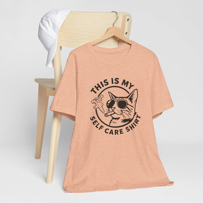 "This Is My Self Care Shirt" Cat Graphic Tee