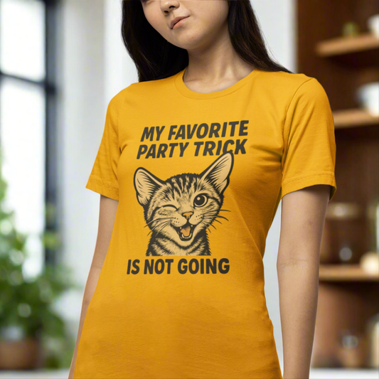 Cute Winking Cat Party Trick Short Sleeve Tee Shirt