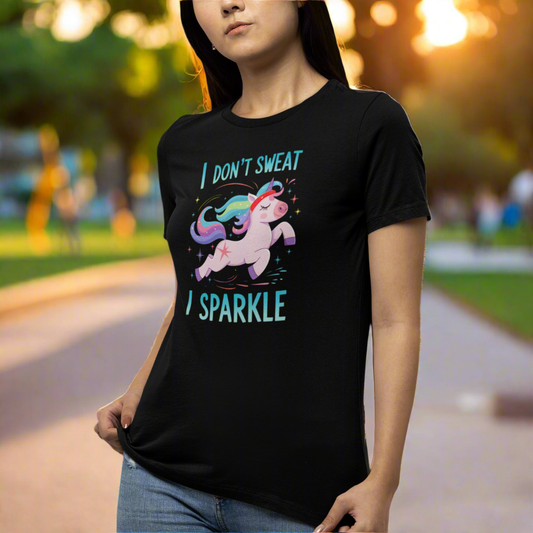 I Don't Sweat I Sparkle Unicorn Tee Shirt